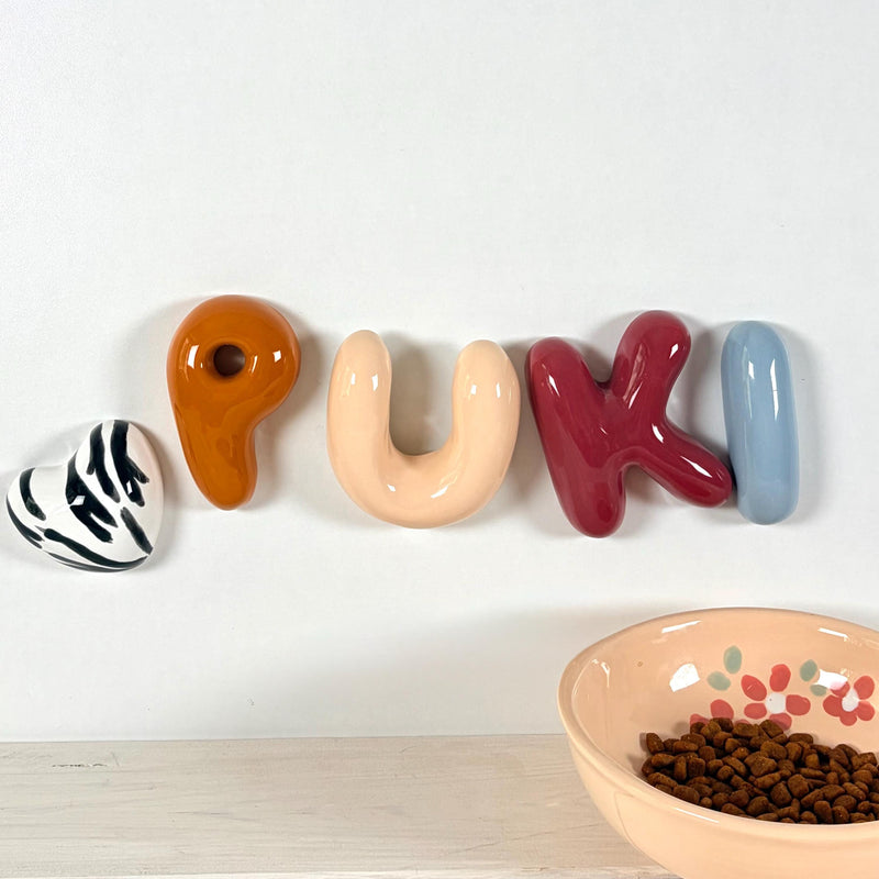Personalized Ceramic Pet Name Letters – Mini 8cm Bubble Wall Decor-zoom-