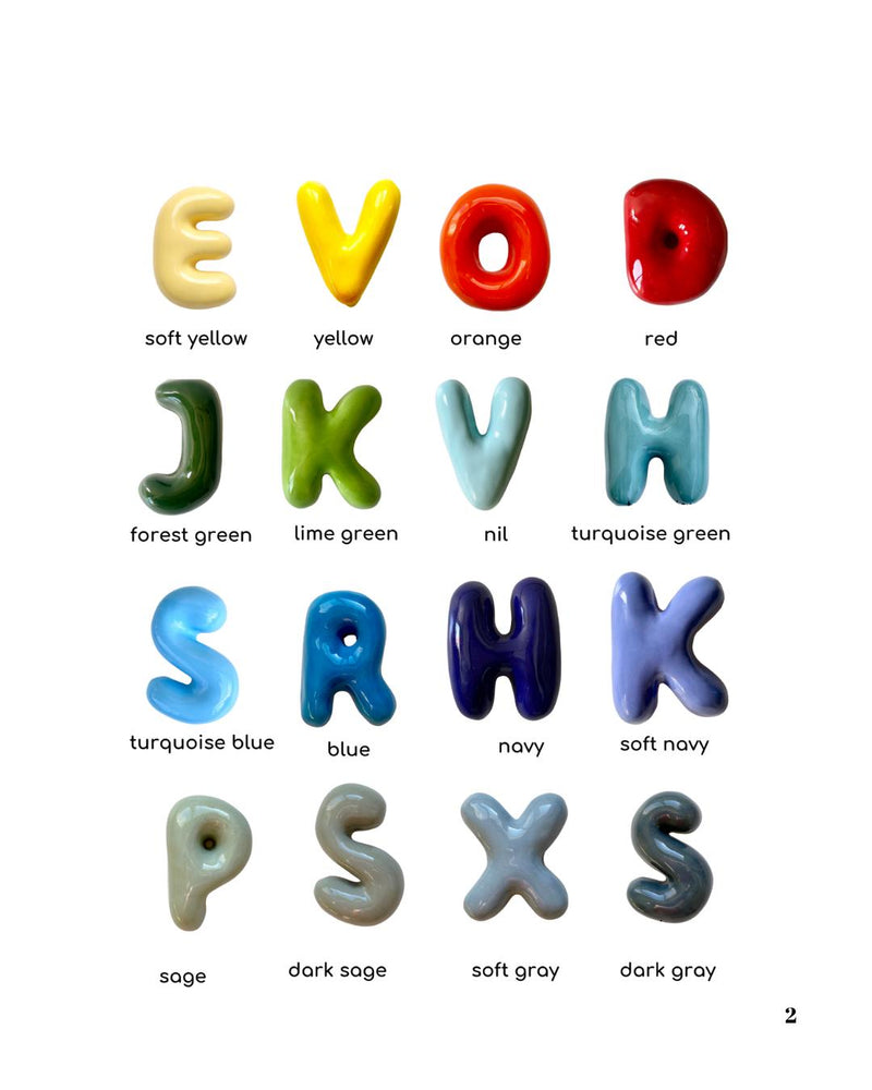 Personalized Ceramic Bubble Letters – Mini 8cm Pet Name Wall Decor-zoom-